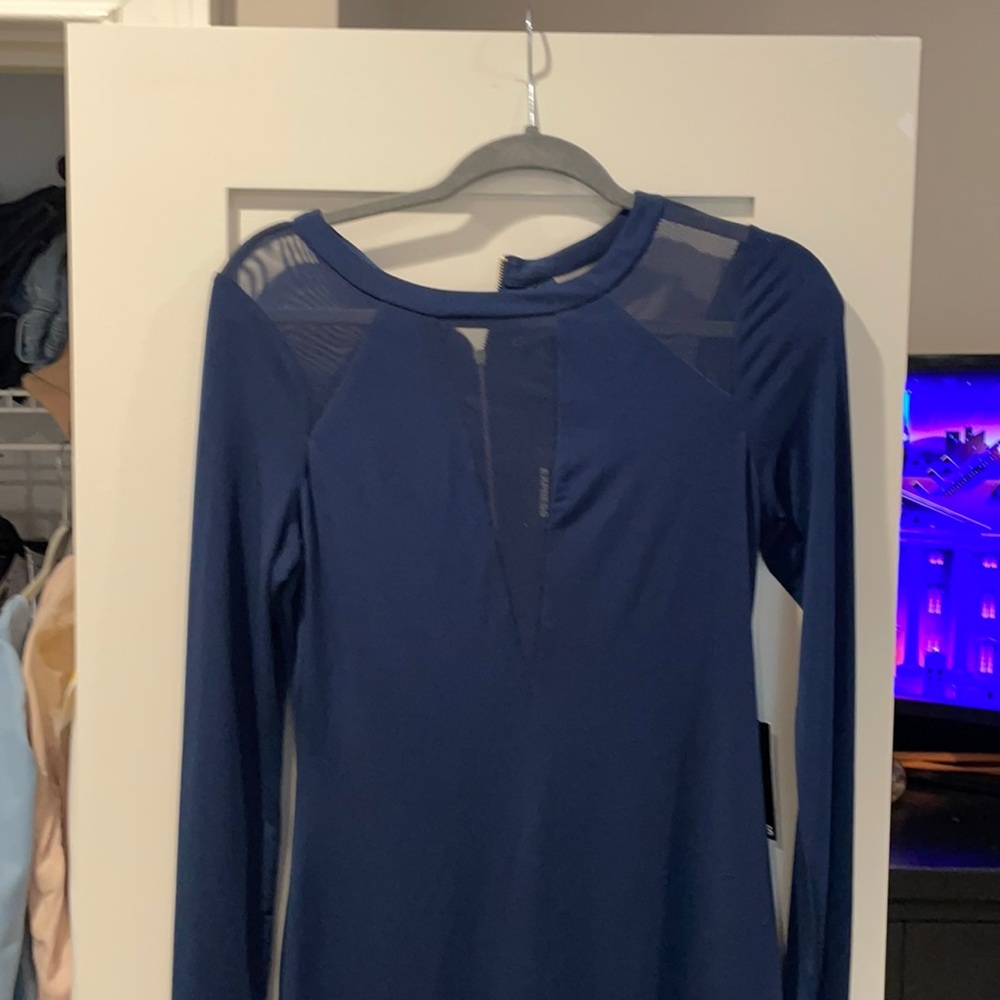 Spandex blue shirt dress!